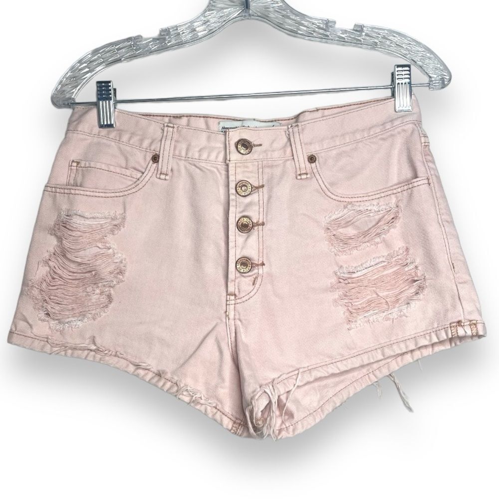 Abercrombie & Fitch High Rise Pink Short with button fly Size 4/27